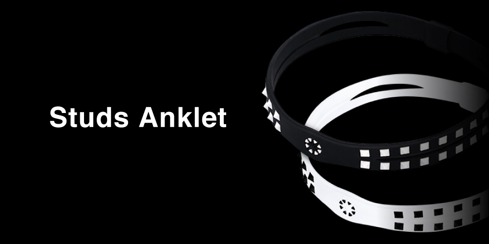 Bandel studs anklet (whitexblack) 3個セット STUDS SERIES | BANDELスペシャルサイト